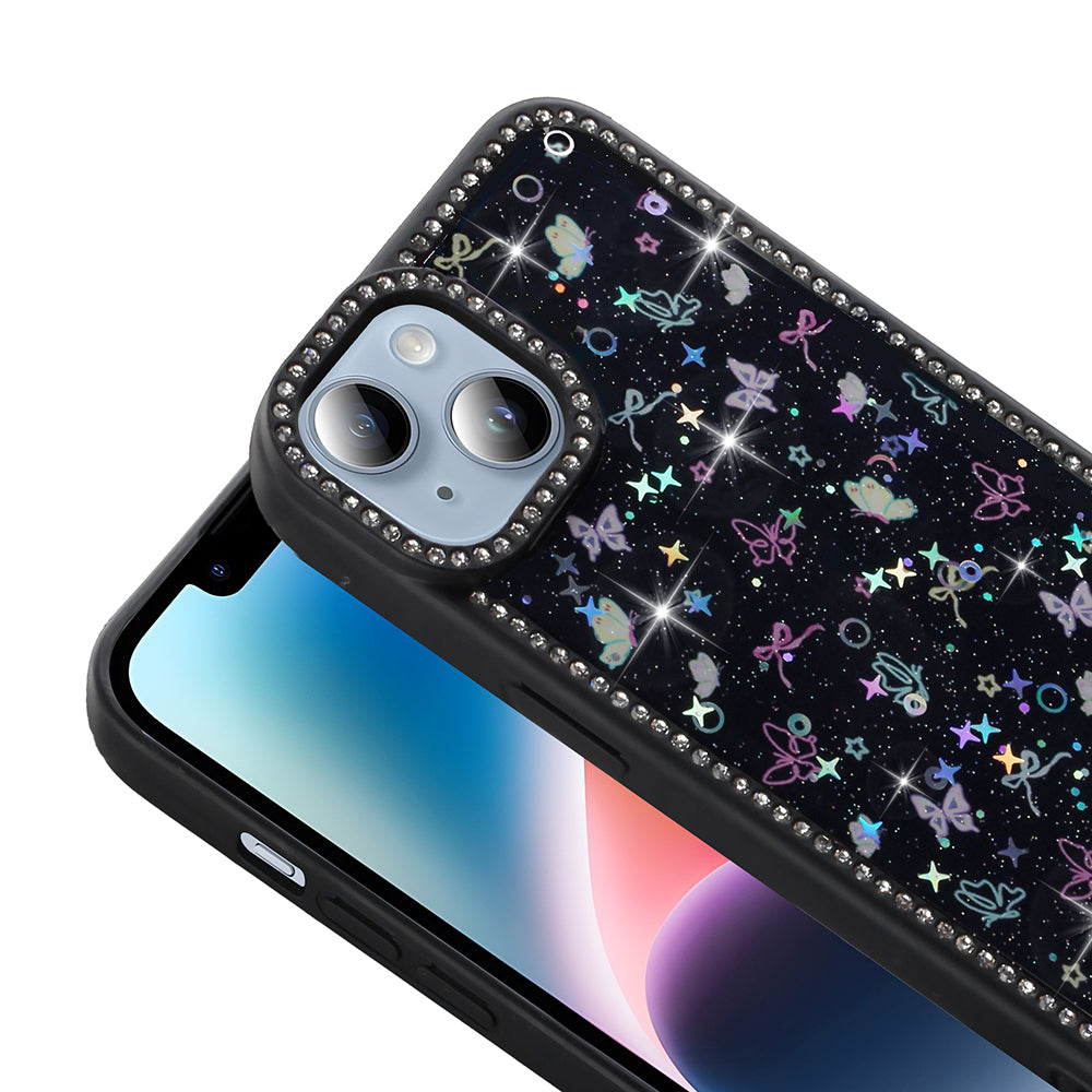 Apple iPhone 14 Kılıf Taşlı ve Simli Tasarım Zore Azra Kapak