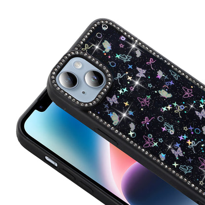 Apple iPhone 14 Kılıf Taşlı ve Simli Tasarım Zore Azra Kapak