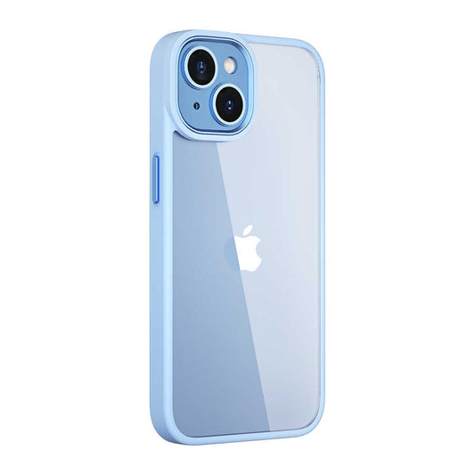 Apple iPhone 14 Kılıf Wiwu VCC-104 Lens Korumalı Renkli Kenar Arkası Şeffaf Vivid Clear Kapak