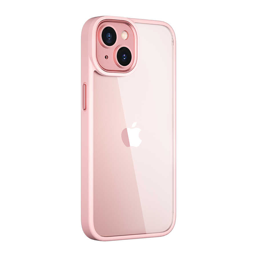 Apple iPhone 14 Kılıf Wiwu VCC-104 Lens Korumalı Renkli Kenar Arkası Şeffaf Vivid Clear Kapak