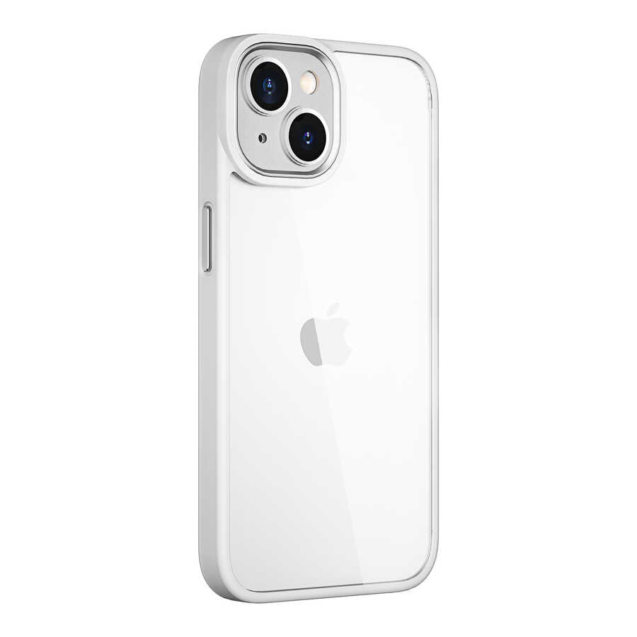 Apple iPhone 14 Kılıf Wiwu VCC-104 Lens Korumalı Renkli Kenar Arkası Şeffaf Vivid Clear Kapak