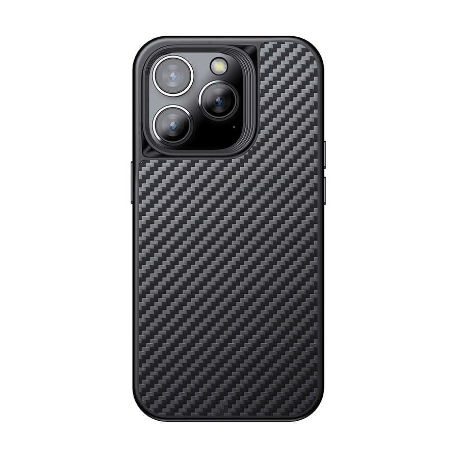 Apple iPhone 14 Pro Kılıf Aramid Karbon Fiber M-safe Özellikli Wlons Radison Kapak
