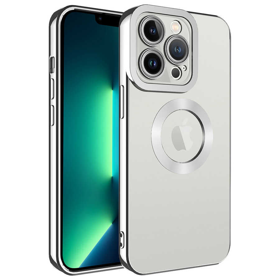 Apple iPhone 14 Pro Kılıf Kamera Korumalı Logo Gösteren Zore Omega Kapak