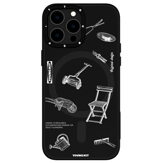 Apple iPhone 14 Pro Kılıf M-safe Şarj Özellikli Desenli Youngkit Plaything Serisi Kapak