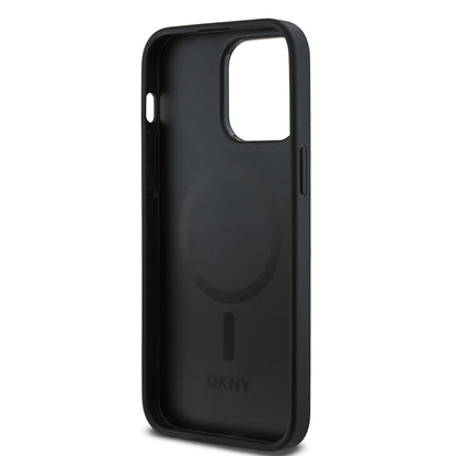 Apple iPhone 14 Pro Max Kılıf DKNY Orjinal Lisanslı M-safe Şarj Özellikli 3D Yazılı Grid Pattern Kapak