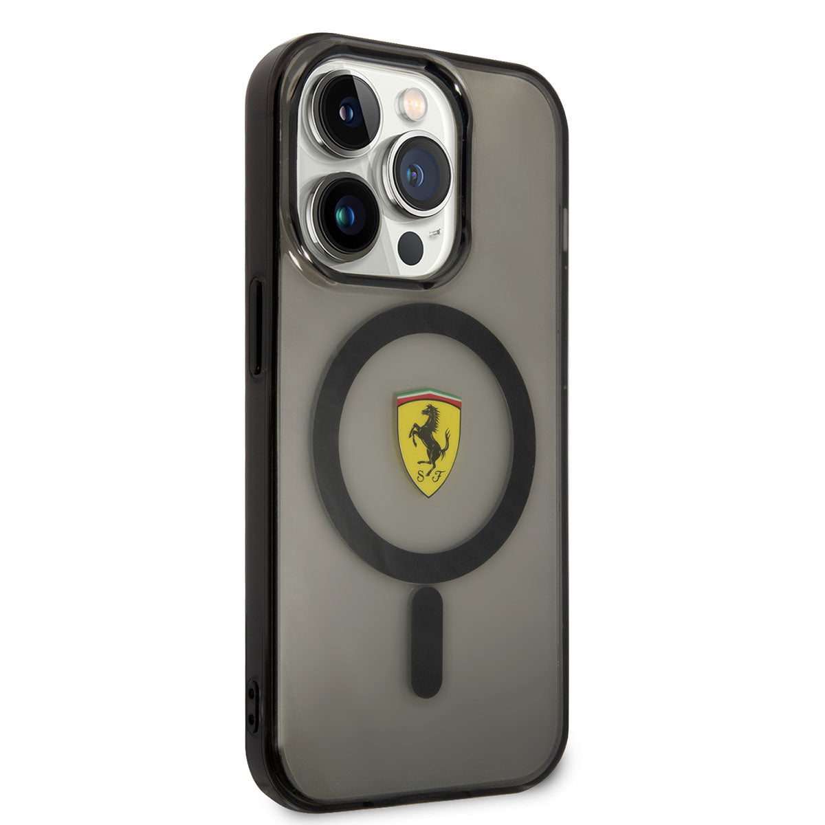 Apple iPhone 14 Pro Max Kılıf Ferrari M-safe Şarj Özellikli Yarı Transparan Dizayn Kapak