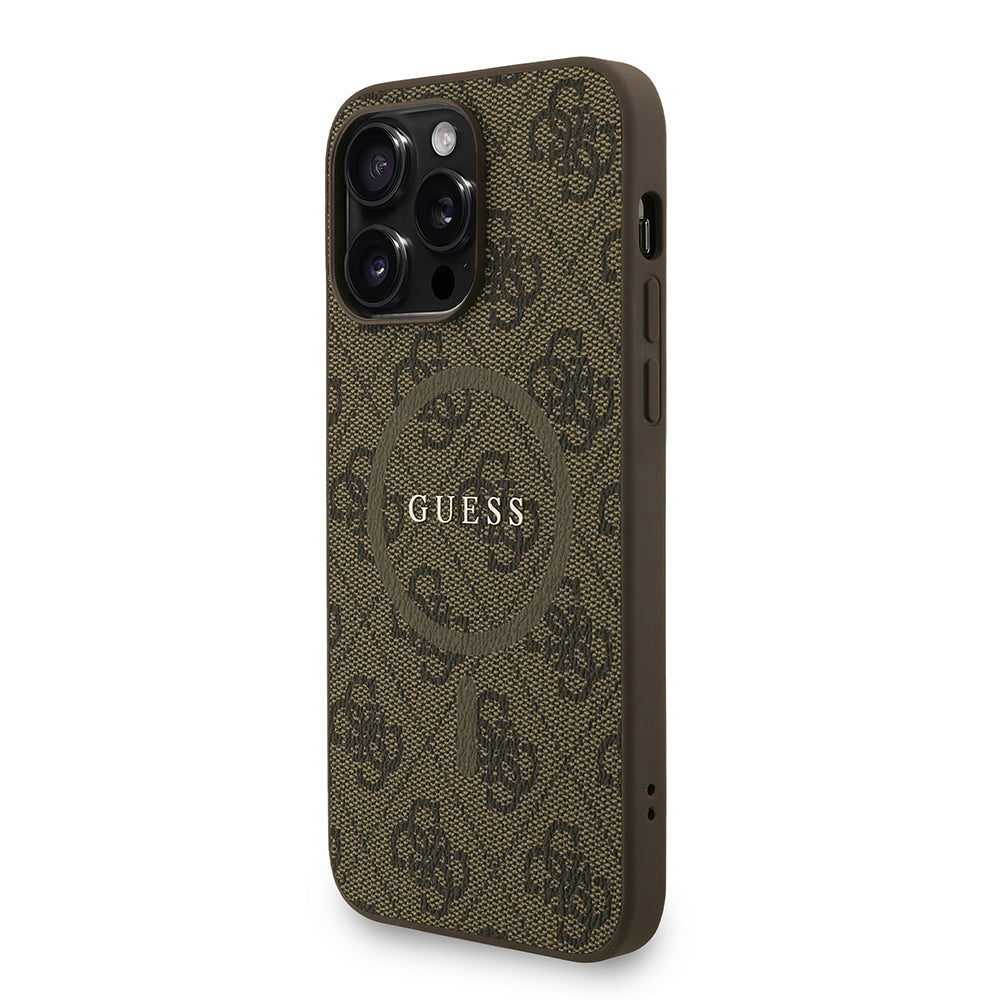 Apple iPhone 14 Pro Max Kılıf Guess Orjinal Lisanslı M-safe Şarj Özellikli PU Deri Bilek Askı İpli Yazı Logolu Kapak