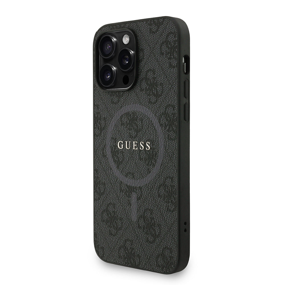 Apple iPhone 14 Pro Max Kılıf Guess Orjinal Lisanslı M-safe Şarj Özellikli PU Deri Bilek Askı İpli Yazı Logolu Kapak