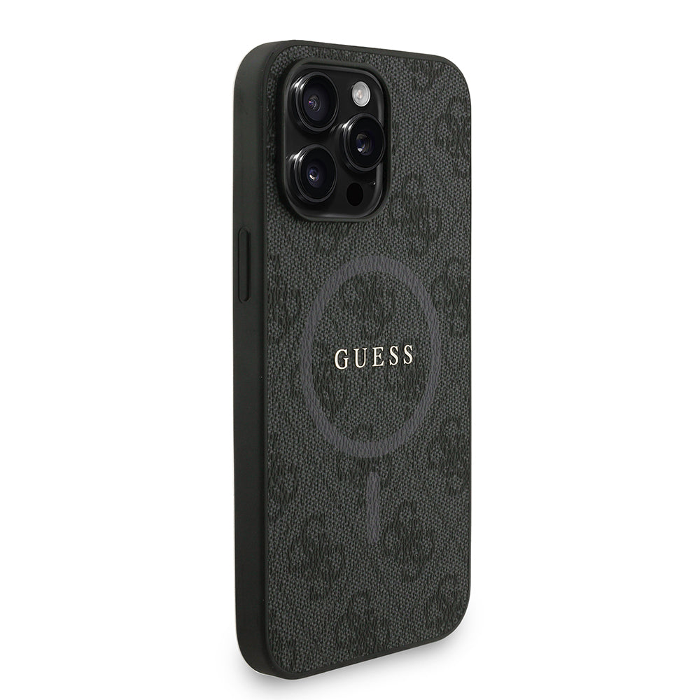 Apple iPhone 14 Pro Max Kılıf Guess Orjinal Lisanslı M-safe Şarj Özellikli PU Deri Bilek Askı İpli Yazı Logolu Kapak