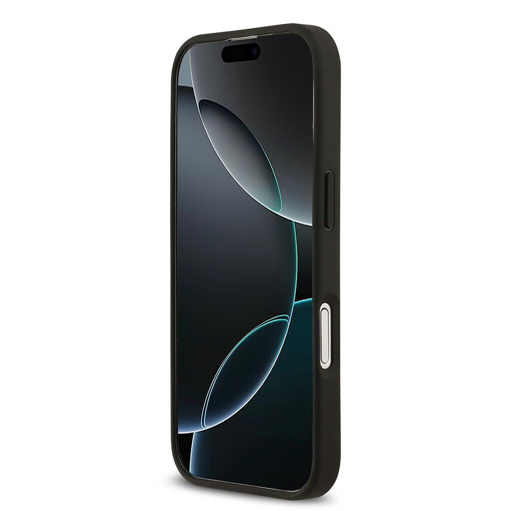 Apple iPhone 17 Kılıf Guess Orjinal Lisanslı M-safe Şarj Özellikli Taneli Çiçek Tasarımlı Metal Yazı Logolu Kapak
