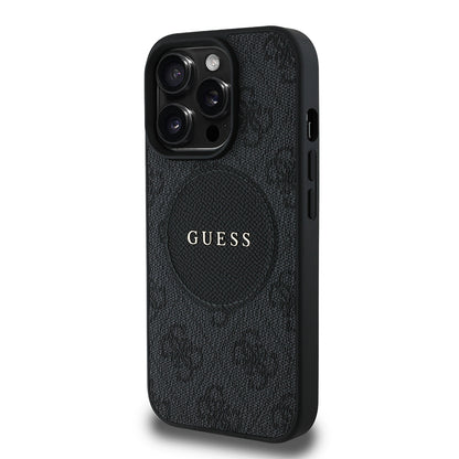 Apple iPhone 14 Pro Max Kılıf Guess Orjinal Lisanslı M-safe Şarj Özellikli Yazı Logolu Circle Classic Kapak