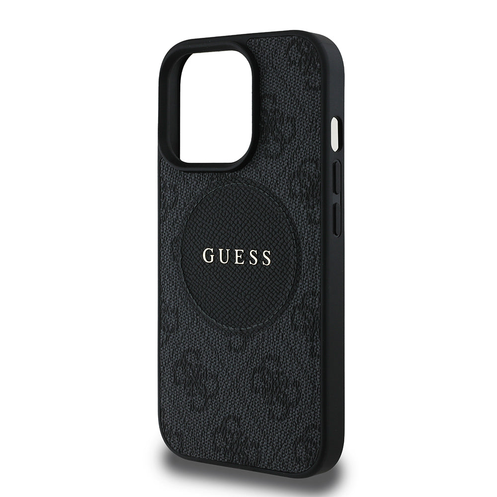 Apple iPhone 14 Pro Max Kılıf Guess Orjinal Lisanslı M-safe Şarj Özellikli Yazı Logolu Circle Classic Kapak