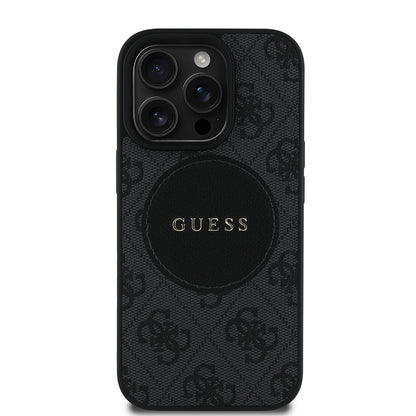Apple iPhone 14 Pro Max Kılıf Guess Orjinal Lisanslı M-safe Şarj Özellikli Yazı Logolu Circle Classic Kapak