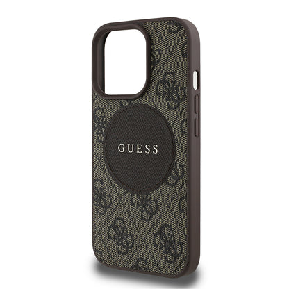 Apple iPhone 14 Pro Max Kılıf Guess Orjinal Lisanslı M-safe Şarj Özellikli Yazı Logolu Circle Classic Kapak