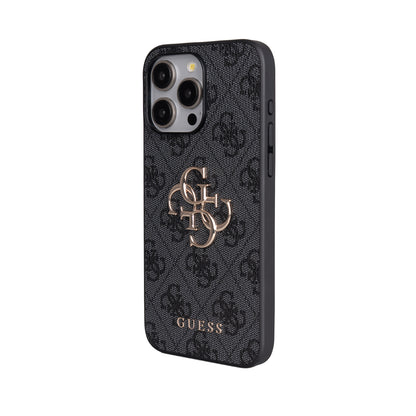 Apple iPhone 14 Pro Max Kılıf Guess Orjinal Lisanslı PU Deri 4G Büyük Metal Logolu Çapraz Vücut Askılı Kapak