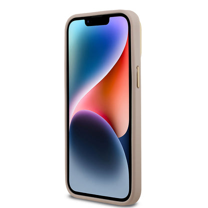 Apple iPhone 14 Pro Max Kılıf Guess Orjinal Lisanslı PU Deri 4G Desenli Metal Büyük 4G ve Yazı Logolu Kamera Standlı Kapak