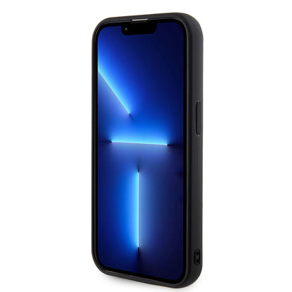 Apple iPhone 14 Pro Max Kılıf Guess Orjinal Lisanslı PU Deri Metal Yazı Logolu Kapitone Kapak