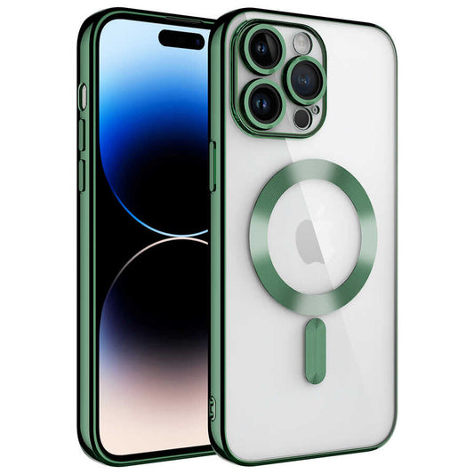 Apple iPhone 14 Pro Max Kılıf Kamera Korumalı M-safe Wireless Şarj Özellikli Zore Demre Kapak