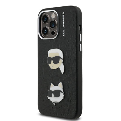 Apple iPhone 14 Pro Max Kılıf Karl Lagerfeld Orjinal Lisanslı K&C Heads Pin Kapak