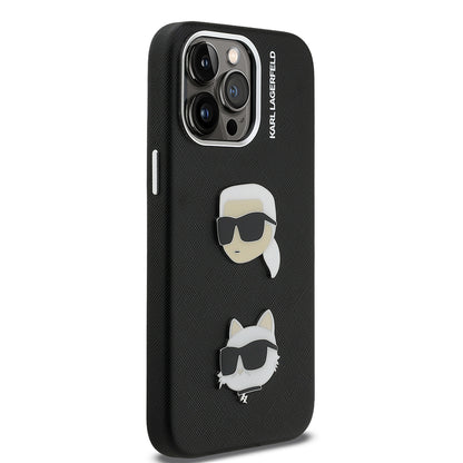 Apple iPhone 14 Pro Max Kılıf Karl Lagerfeld Orjinal Lisanslı K&C Heads Pin Kapak