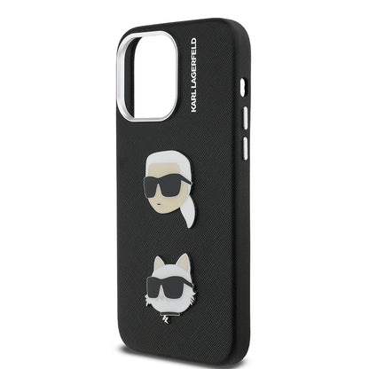 Apple iPhone 14 Pro Max Kılıf Karl Lagerfeld Orjinal Lisanslı K&C Heads Pin Kapak