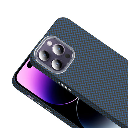 Apple iPhone 14 Pro Max Kılıf M-safe Şarj Özellikli Karbon Fiber Görünümlü Zore Gros Kapak