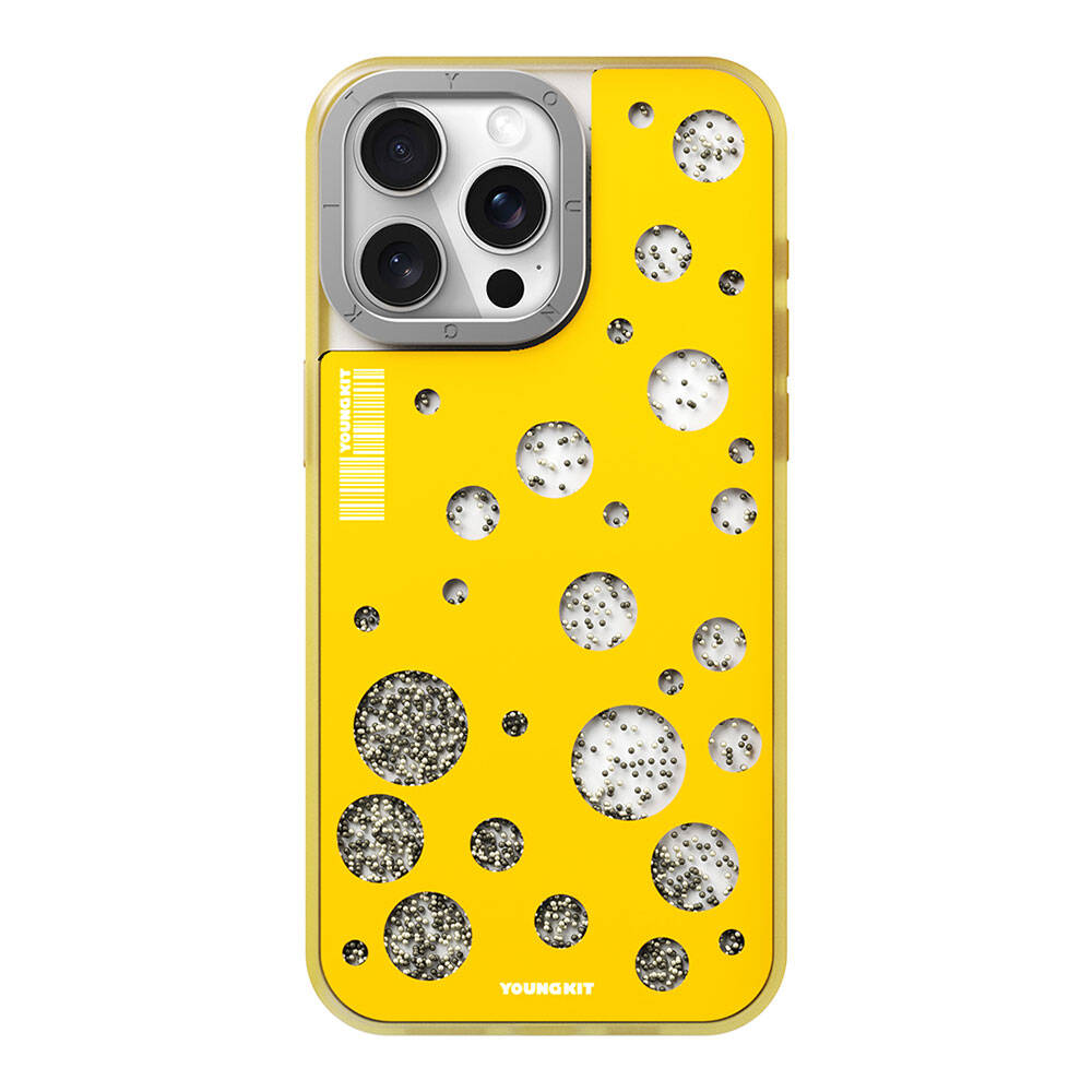 Apple iPhone 14 Pro Max Kılıf M-safe Şarj Özellikli Youngkit Quicksand Beads Serisi Kapak