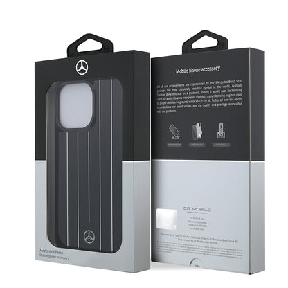 Apple iPhone 14 Pro Max Kılıf Mercedes Benz Orjinal Lisanslı New Urban 3 Sert PC Paralel Çizgi Desenli Kapak