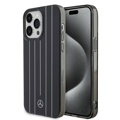 Apple iPhone 14 Pro Max Kılıf Mercedes Benz Orjinal Lisanslı New Urban 3 Sert PC Paralel Çizgi Desenli Kapak