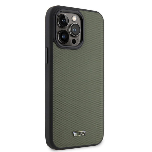 Apple iPhone 14 Pro Max Kılıf TUMI M-safe Şarj Özellikli Deri Noktalı Dizayn Kapak
