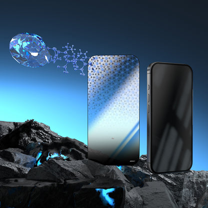 Apple iPhone 14 Pro Max Mohseven Safir Coating Privacy Hayalet Temperli Cam Ekran Koruyucu