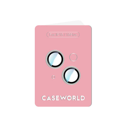 Apple iPhone 15 CaseWorld Alloy Sparkling Diamond Serisi Taşlı Lens Koruyucu