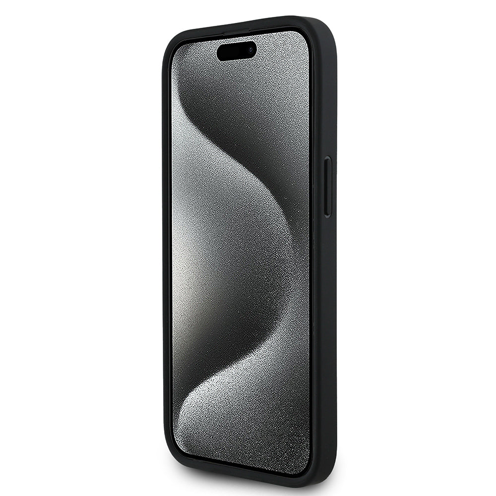 Apple iPhone 15 Kılıf Aston Martin Orjinal Lisanslı M-safe Şarj Özellikli PU Deri Alonso 14 Baskılı Kapak