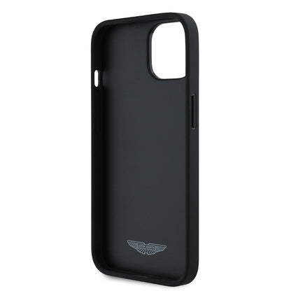 Apple iPhone 15 Kılıf Aston Martin Orjinal Lisanslı Victory Dizayn PU Deri Metal Logolu Kapak