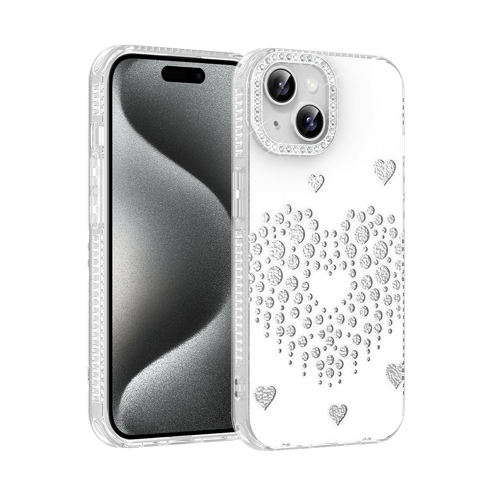 Apple iPhone 15 Kılıf Damla Taşlı Zore Rivas Sert PC Kapak