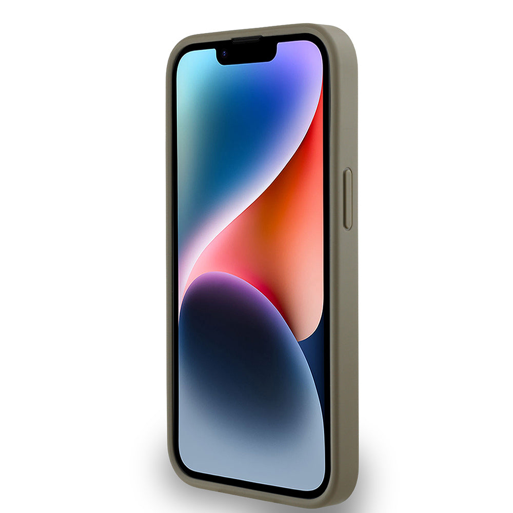 Apple iPhone 15 Kılıf DKNY Orjinal Lisanslı M-safe Şarj Özellikli 3D Yazılı Grid Pattern Kapak