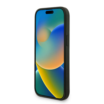 Apple iPhone 15 Kılıf Guess Orjinal Lisanslı M-safe Şarj Özellikli PU Deri Bilek Askı İpli Yazı Logolu Kapak