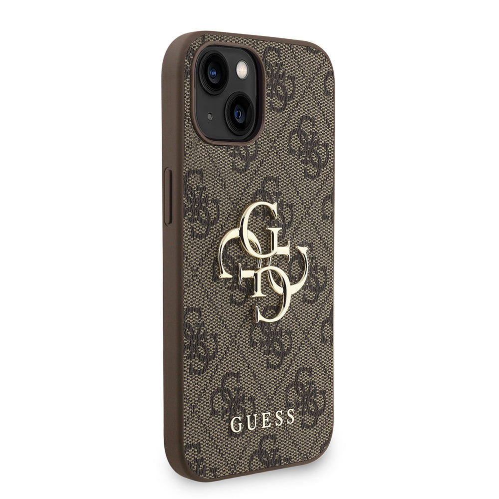Apple iPhone 15 Kılıf Guess Orjinal Lisanslı PU Deri Bilek Askı İpli Metal Büyük 4G ve Yazı Logolu Kapak