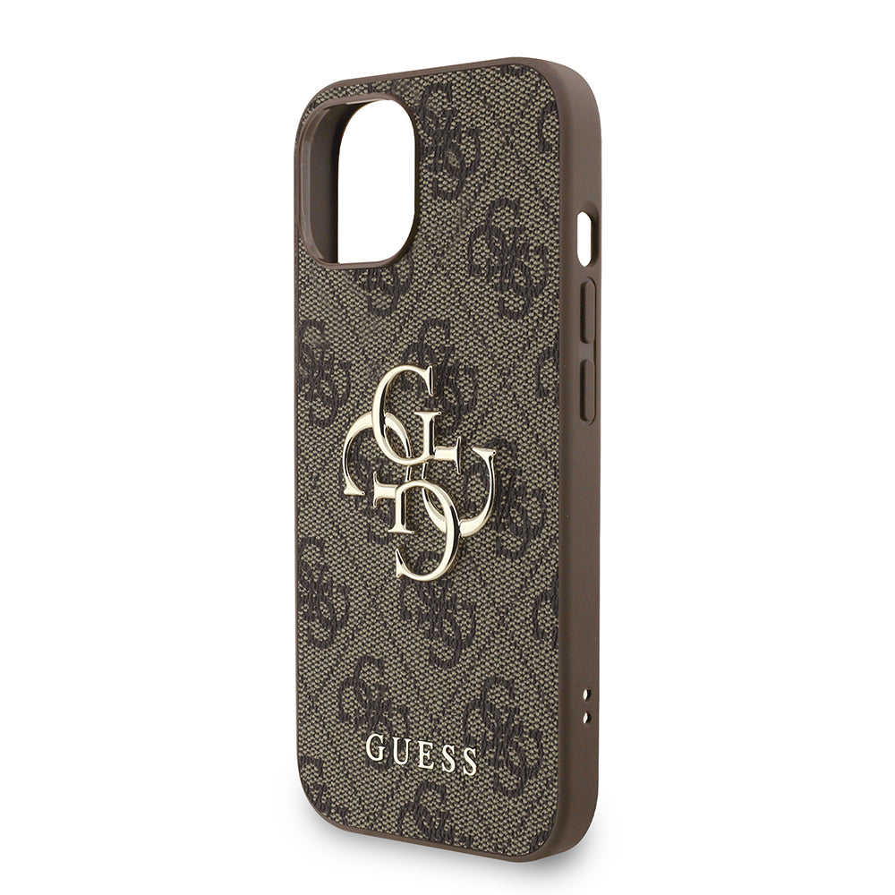 Apple iPhone 15 Kılıf Guess Orjinal Lisanslı PU Deri Bilek Askı İpli Metal Büyük 4G ve Yazı Logolu Kapak