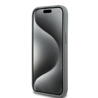 Apple iPhone 15 Kılıf Guess Orjinal Lisanslı Taşlı Arka Yüzey Üçgen Logolu Kapak
