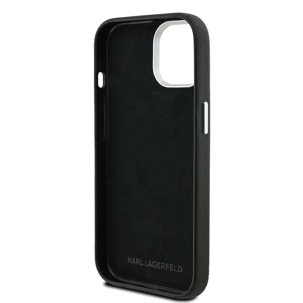Apple iPhone 15 Kılıf Karl Lagerfeld Orjinal Lisanslı K&C Heads Pin Kapak