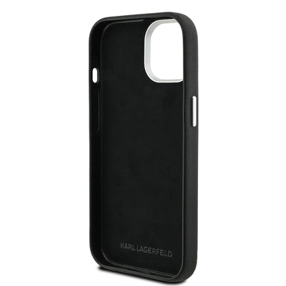 Apple iPhone 15 Kılıf Karl Lagerfeld Orjinal Lisanslı K&C Heads Pin Kapak