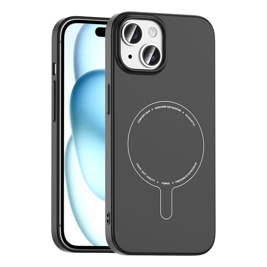 Apple iPhone 15 Kılıf M-Safe Şarj Özellikli Kamera Korumalı Zore Elio Sert PC Kapak