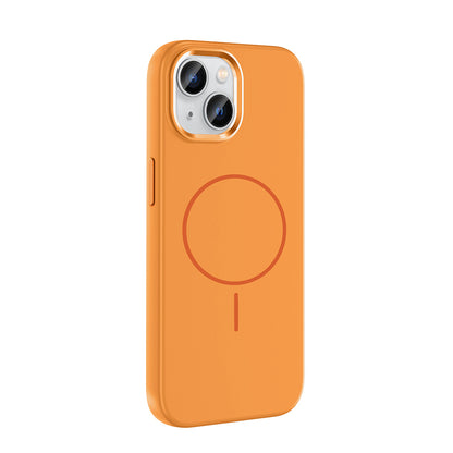 Apple iPhone 15 Kılıf M-Safe Şarj Özellikli Metal Kamera Çerçeveli Zore Edi Silikon Kapak