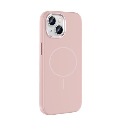 Apple iPhone 15 Kılıf M-Safe Şarj Özellikli Metal Kamera Çerçeveli Zore Edi Silikon Kapak