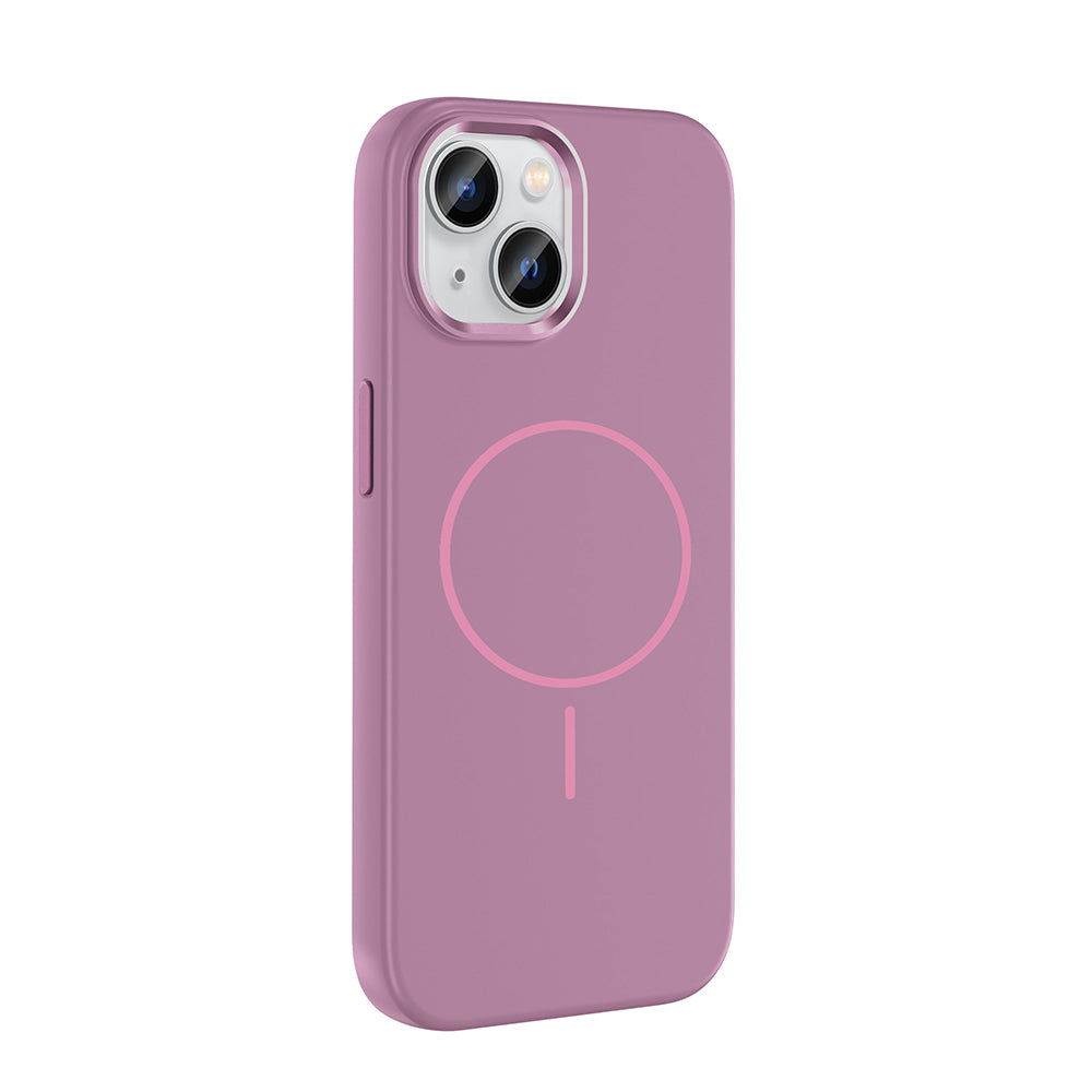 Apple iPhone 15 Kılıf M-Safe Şarj Özellikli Metal Kamera Çerçeveli Zore Edi Silikon Kapak