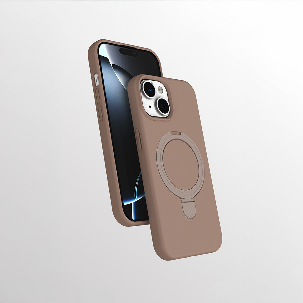 Apple iPhone 15 Kılıf M-safe Şarj Özellikli Standlı Zore Samara Kapak