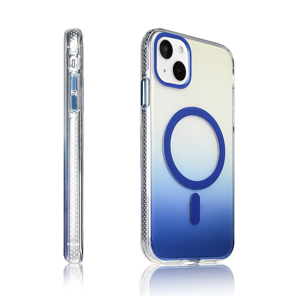 Apple iPhone 15 Kılıf M-safe Şarj Özellikli Transparan Renk Geçişli Zore Toros Kapak