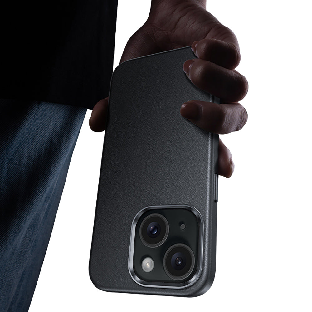 Apple iPhone 15 Kılıf M-safe Şarj Özellikli Benks Vintage Leather Kapak
