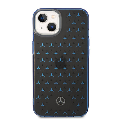 Apple iPhone 15 Kılıf Mercedes Benz Çift Katmanlı Yıldız Desenli Dizayn Kapak
